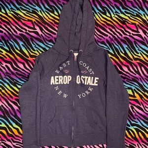 Aeropostale Navy Blue Zip-Up Hoodie